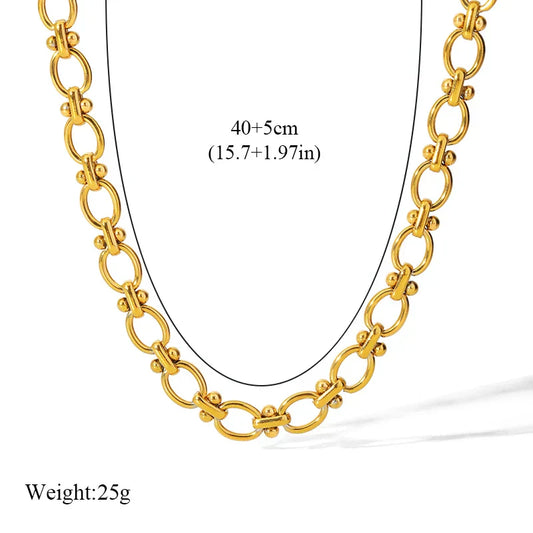 316L Stainless Steel Metal Chain Necklace For Women Fashion 18K Gold Plated Neck Chain Waterproof Jewelry Lady Gift
