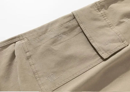Autumn New Wide Leg Pocket Cargo Pants Men Trousers Neutral Loose Casual Cotton Straight Outdoor Fashion Pants Big Size 8xl