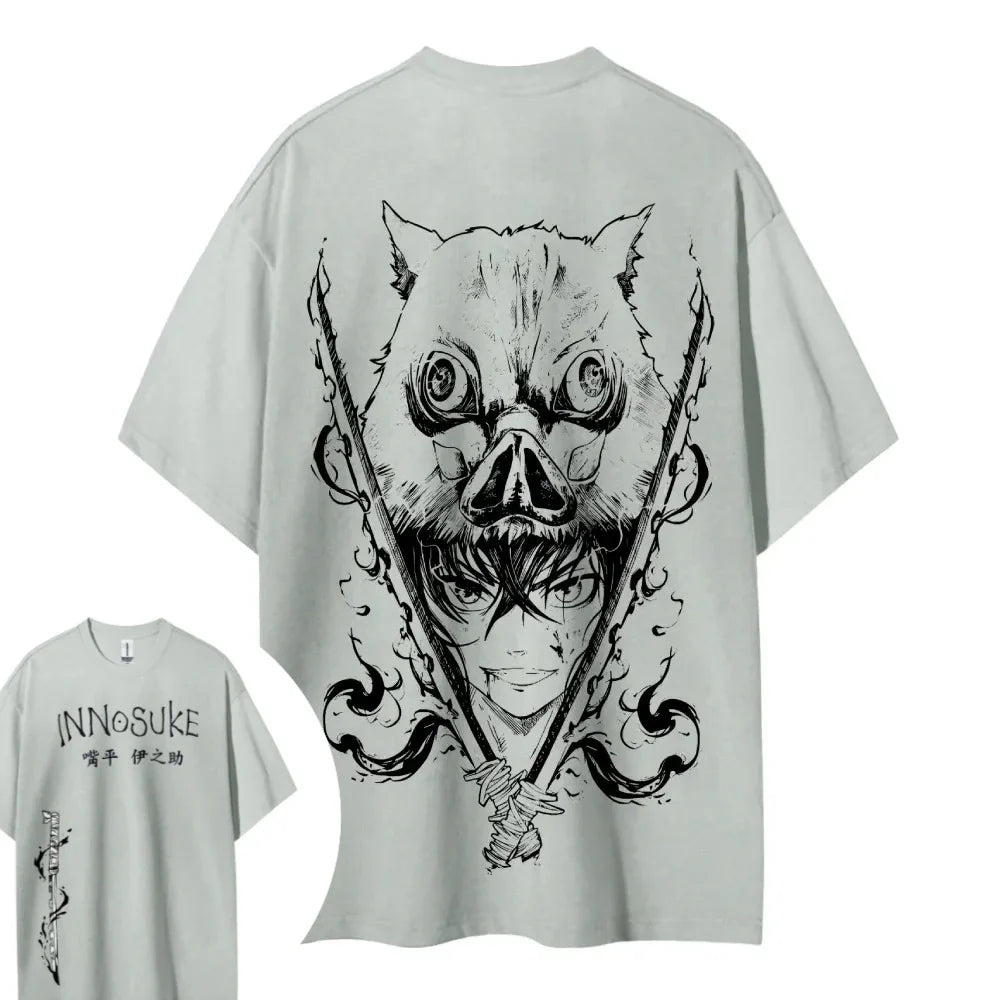Demon Slayer Printed Short Sleeve Casual Summer Wear Men's Comfortable Clothing Men's Clothing Short Sleeve Half Sleeve Top