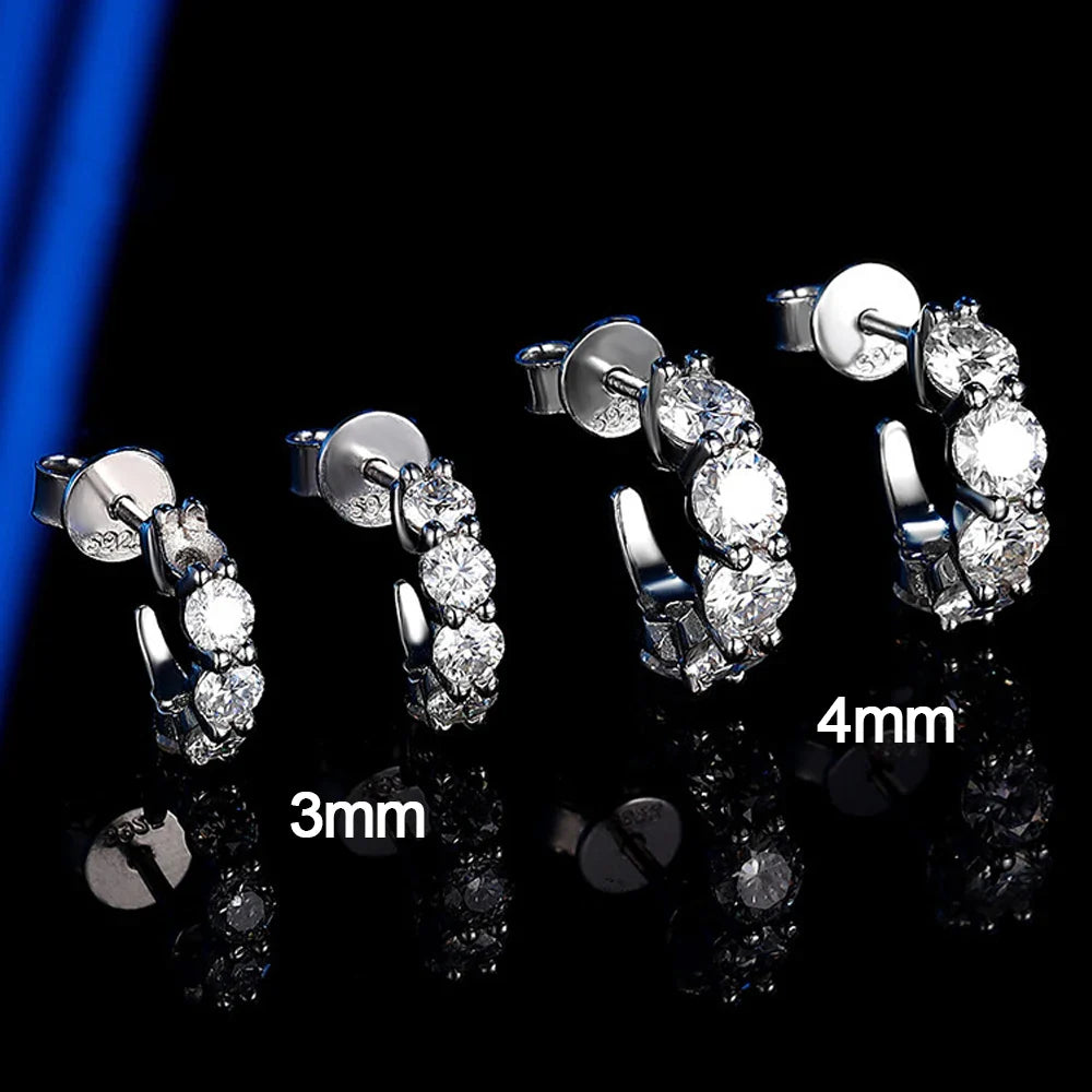 D VVS1 Moissanite Earring s925 Sterling Silver Plated 18k White Gold Fine Jewelry with GRA Wedding Earrings for Women