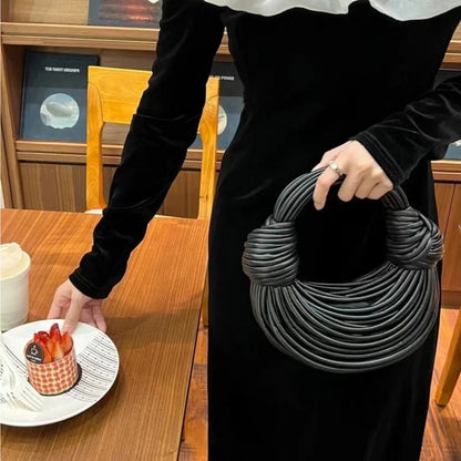 Luxury Designer Handbags Hand-woven Noodle Bag Knot Bag silver Dinner Bag