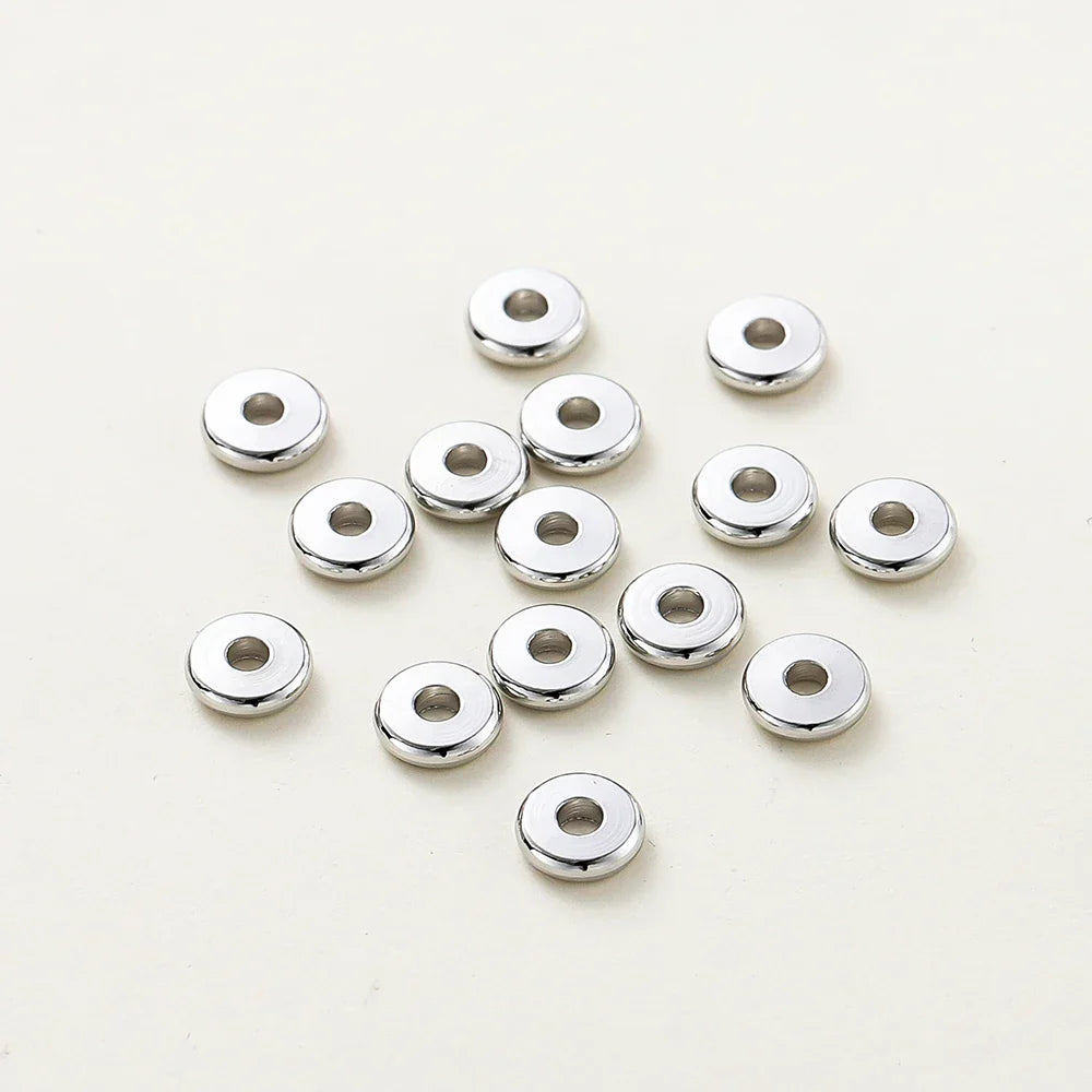 14K/18K Gold Plated 10-30Pcs 3/4/5/6/8mm Spacer Beads for DIY Necklace Bracelet Jewelry Making Supplies Accessories Wholesale