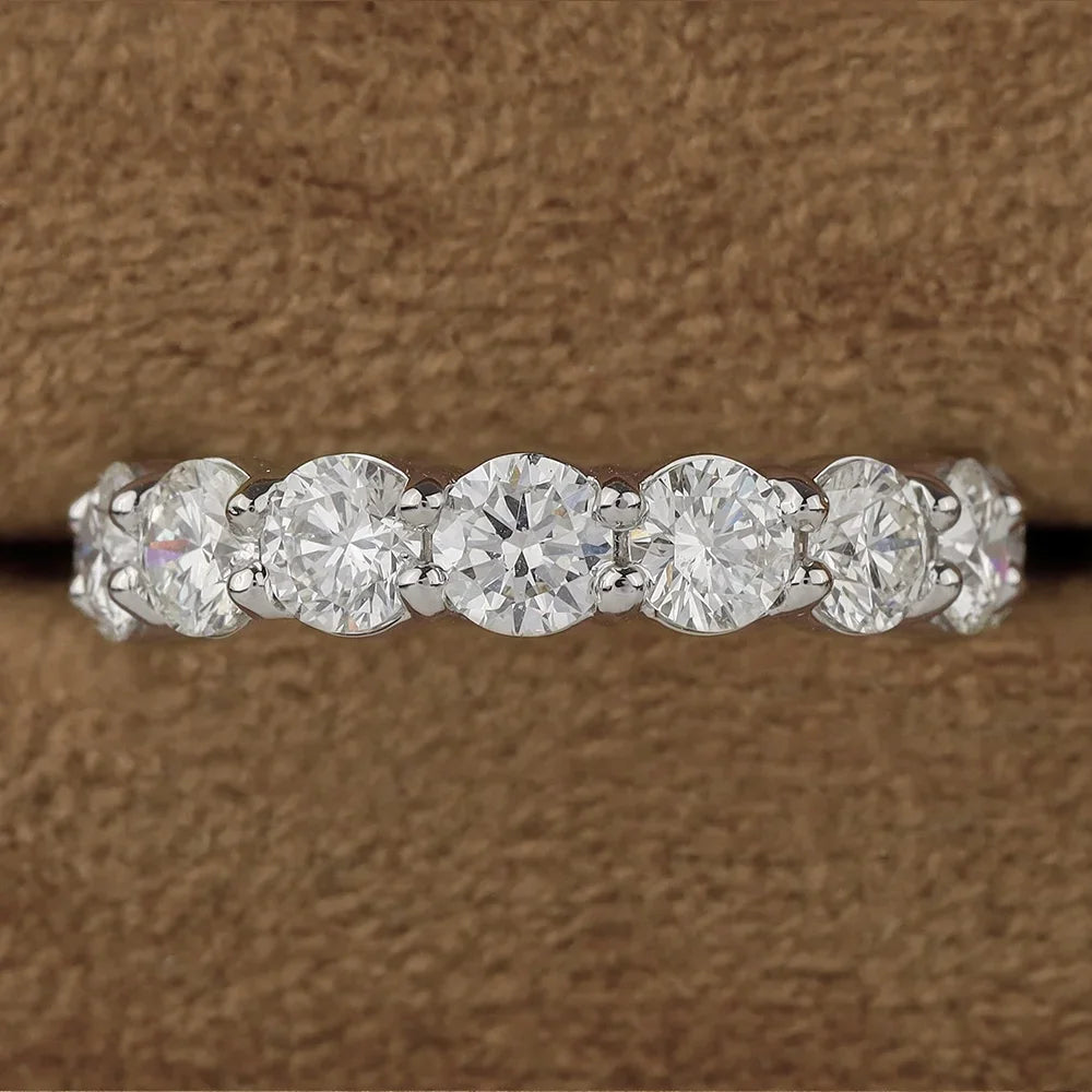 2/3/5mm Full Moissanite Eternity Ring for Women Engagement S925 Silver Rings Lab Diamond Wedding Band Classic Jewelry
