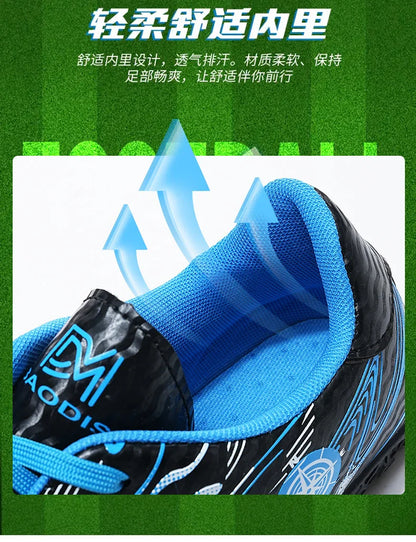 Men's football shoes with long studs for men, women, children, boys, teenagers, sports sneakers, outdoor training shoes