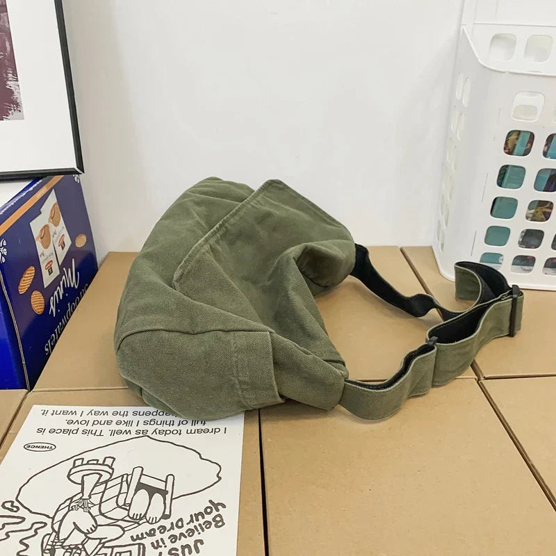 Women's Messenger Bag Vintage Handbag Canvas Teenager Shoulder Tote Bags Casual Handbag Crossbody Bag