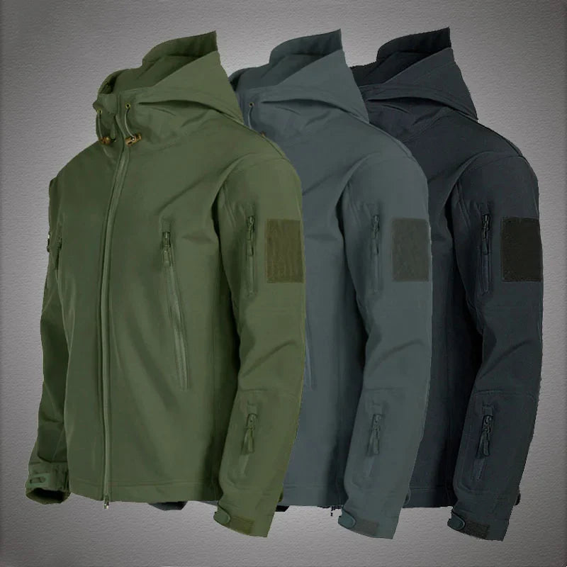 Jaquetas Militares Masculinas Soft Shell Shark Skin Táticas Corta-vento Impermeáveis Jaquetas Masculinas de Combate Casacos Bomber Masculinos com Capuz