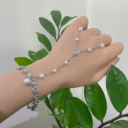2025 New Trend Fine Wedding Jewelry Set Charm Silver Heart shaped Crystal Luxury Pearl Necklace Earrings Romantic Gift for Women
