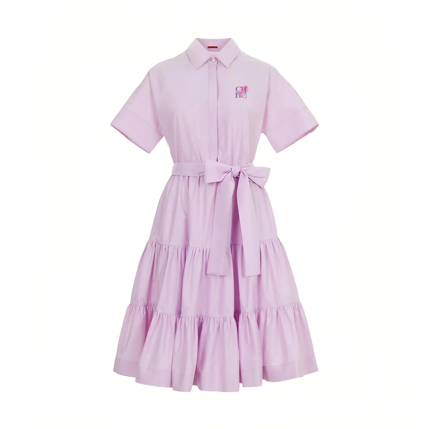Women Dress Summer Office Lady Elegant Long Sleeve Solid Color Shirt Sundress Casual Loose Buttons Lace Up Dress