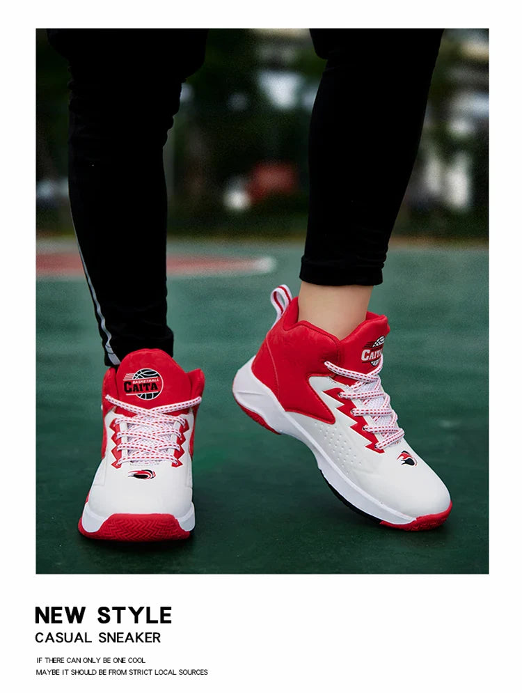 Fashion Brand Basketball Shoes Boy Kid Trainers Non-slip Children's Sports Shoes Outdoor Leather Basketball Sneakers Kids Girls