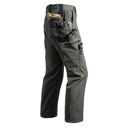 Men's City Cargo Autumn Winter Fleece Softshell Hiking Pants Fishing Climbing Trekking Casual Hunting Camping Trousers M-5XL