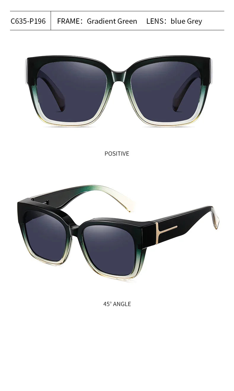 Women Polarized Sunglasses Men UV400 Night Vision Sun Glasses TR90 Big Eyeglasses Frame Driving Beach Anti Glare Shade Eyewear
