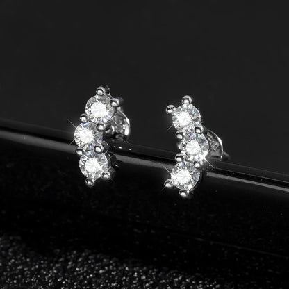 D VVS1 Full Moissanite Earrings for Women Classic Trendy Party Daily Wear GRA Certified s925 Sliver Plated 18k Earring