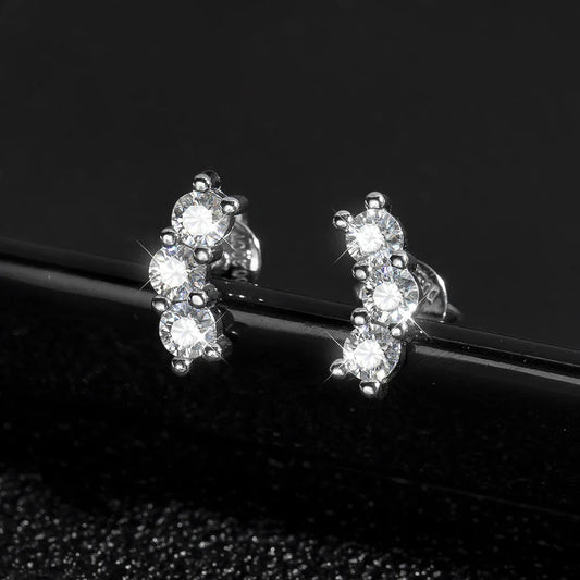 D VVS1 Full Moissanite Earrings for Women Classic Trendy Party Daily Wear GRA Certified s925 Sliver Plated 18k Earring