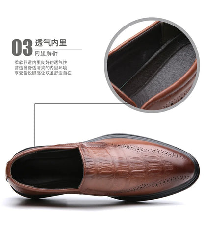 2026 Spring Autumn New Designer Brogue Shoes for Men Fashion Business Casual Shoes Male Solid Color Leather Shoe Loafers Man