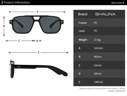 Double Bridges Square Sunglasses Women Gradient Shades UV400 Fashion Brand Designer Rivets Men Sun Glasses