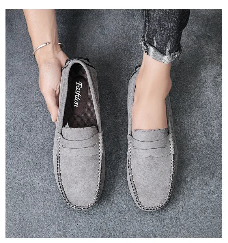 Fashion Suede Men Casual Shoes Breathable Comfort Slip-on Mens Driving Shoes Luxury Brand Men Loafers Mens Lazy Shoes Moccasins