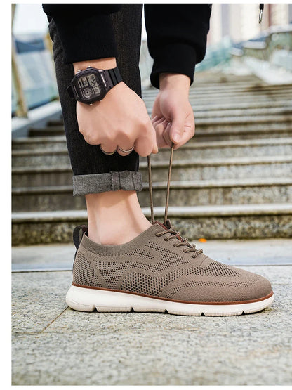 Large Size Comfortable Men's Shoes Light Fashion Casual Sports Shoes Breathable Flying Mesh Top Loafers