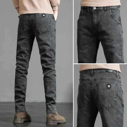 2026 Spring New Jeans Men's Slim Fit Straight Pants ClassicTrendy Retro Casual Long Pants Men's Korean Version Trousers