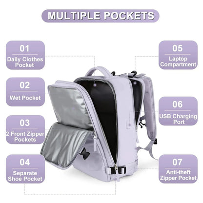 Travel Backpack for Women 40x25x17 Airplane Cabin Backpack Carry-On Luggage 14inch Laptop Backpack Casual Schoolbackpack