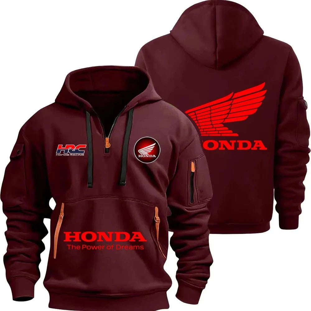 zipper hoodie outdoor sports enthusiasts 2025 new men and women fashion half zipper pocket spring and autumn hoodie