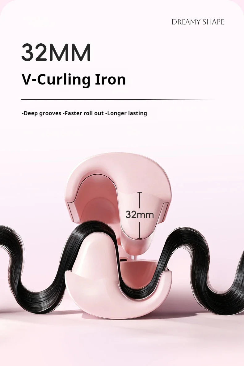 Hair Curling Iron Wand Ceramic Ionic Styling Tool for Wavy Hair Care Salon Quality 32mm Curling Iron Large Wave