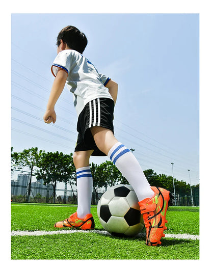 Soccer Shoes with Rubber Soles for Kids, Multicolor FG & TF Training Styles