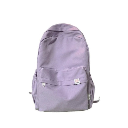 Sweet soft girl solid color large capacity student backpack new style for men and women college students simple trendy
