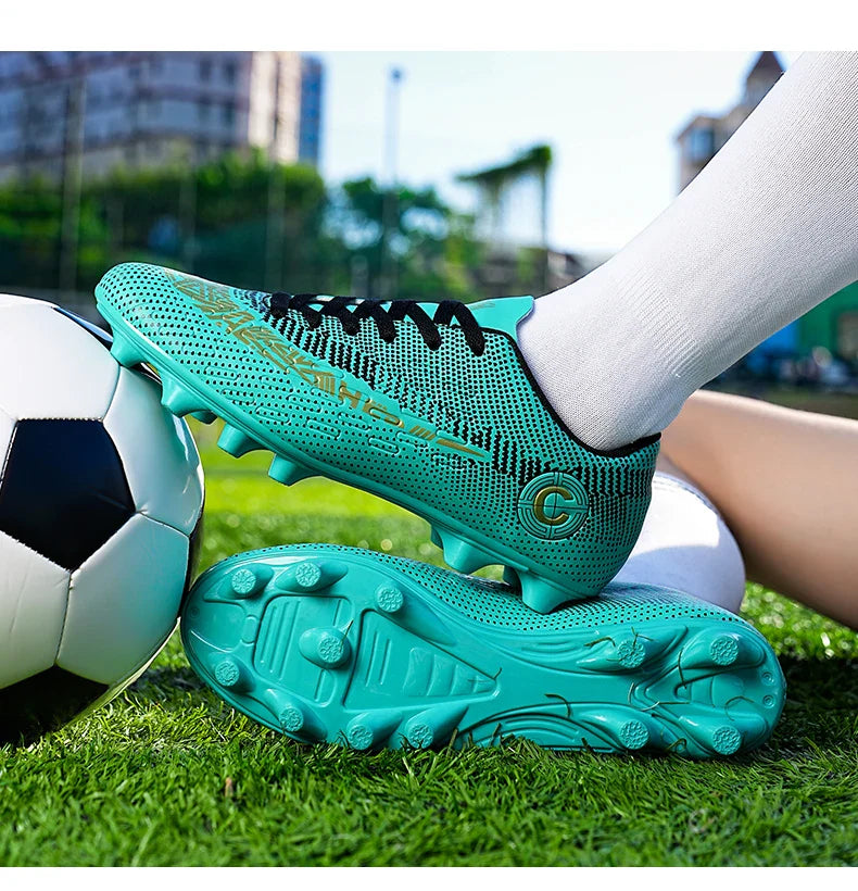 Large Size FG/TF High Quality Mens Soccer Shoes Non-Slip Turf Soccer Cleats for Kids Training Football Boots Chuteira Campo 48