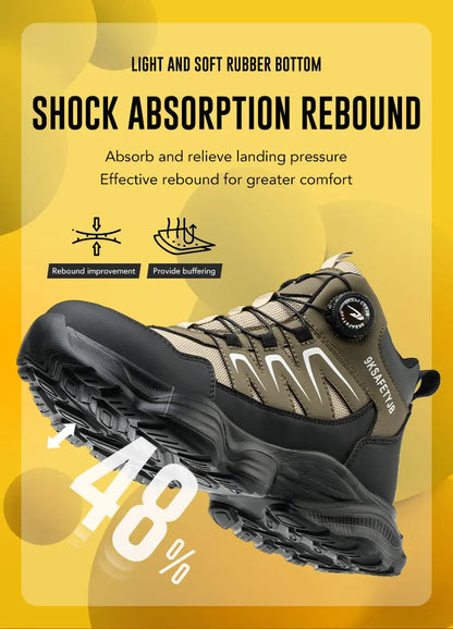 Men's Work Shoes Steel Resistant Anti-Puncture Anti-smash Toe Boots Slip Light Weight Safety Shoes Comfortable Men Shoes 40-46