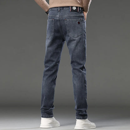 2026 New Men's Slim Fit Straight Leg Jeans European Style Versatile Business Casual Stretchy Long Pants
