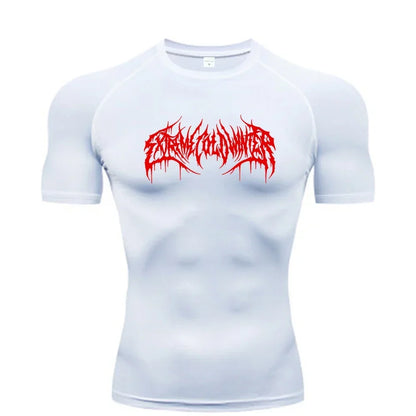 Clothing Fitness Summer Compression Sweatshirt Short Sleeve Men's Running Quick-Dry Top Gym Workout Bodybuilding T-Shirt S-3XL
