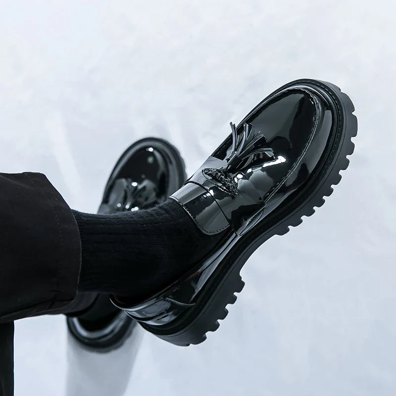 Casual Shoes Mens Comfortable Driving Loafers Light Moccasins Men Fashion Sequins Bling Party Wedding Black Dress Flats Tassel