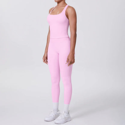 Yoga Top Set Fitness Gym Suit Training Sleeveless Sport Gym Tops Crossover Back Sports Underwear Tummy Control Slimming