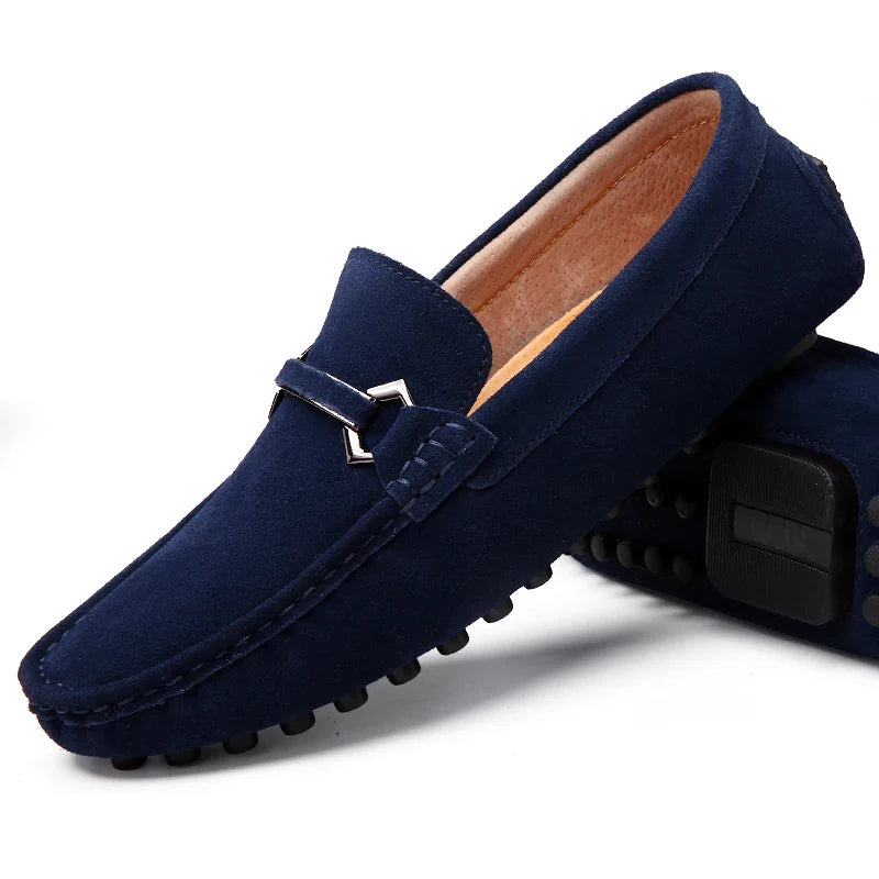 Genuine Leather Men Casual Shoes High Quality Suede Slip on Man Loafers Flats Soft Non Slip Mens Driving Shoes Size 38-46
