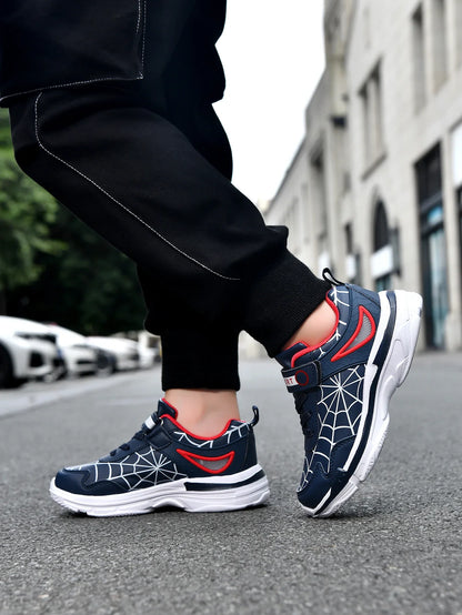 New children's shoes boys cartoon spider sneakers students casual light running shoes children's non-slip basketball shoes 26-38
