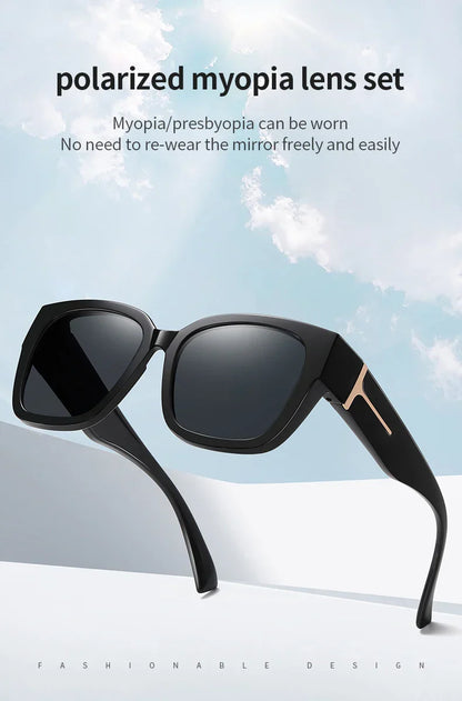 Women Polarized Sunglasses Men UV400 Night Vision Sun Glasses TR90 Big Eyeglasses Frame Driving Beach Anti Glare Shade Eyewear