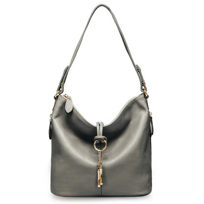 Elegant Blue Women Shoulder Bag 100% Genuine Leather White Hobos Handbag Lady Messenger Purse Charm Lock Decoration Red