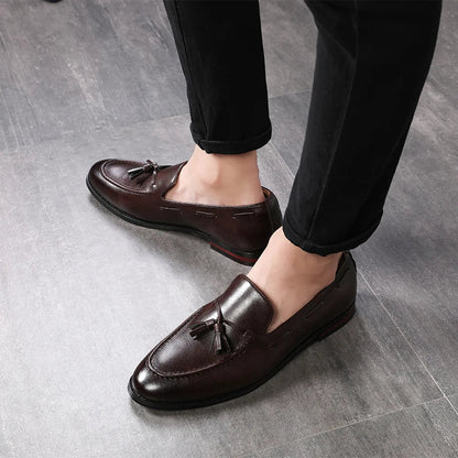 Men's Leather Shoes Fashion Business Formal Dress Loafers Moccasins Luxury 2026 Doudou shoes British Korean version plus size 48