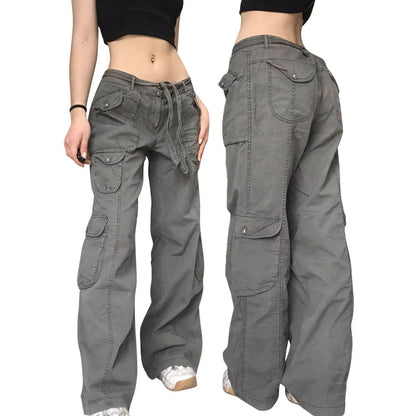 Women's Cargo Pants Women Fashion Vintage Low Rise Pants