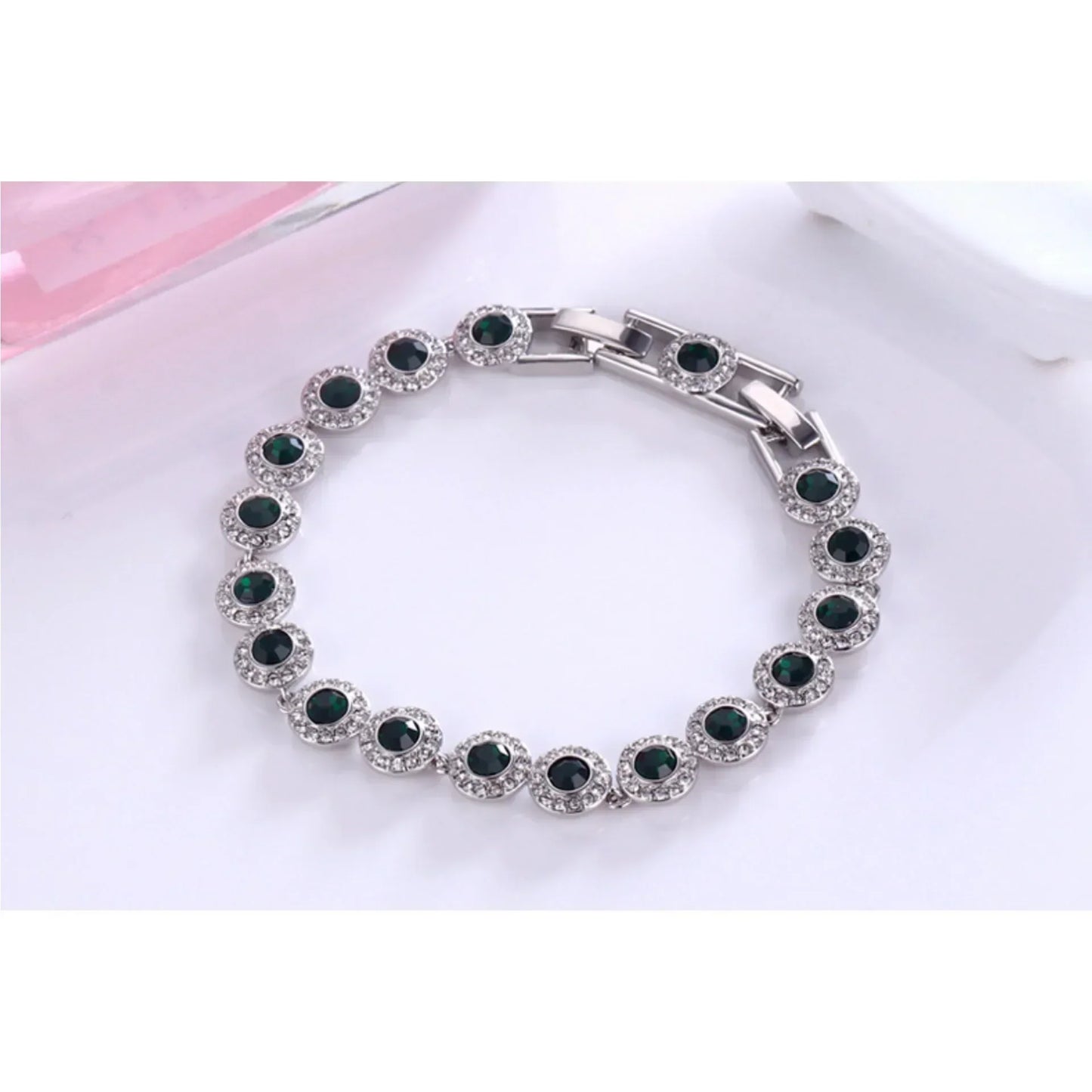 2025 New Original Round Water Drop Crystal High Jewelry Set Fashion Dazzling Women's Bracelet Earring Necklace Ring Wedding Gift