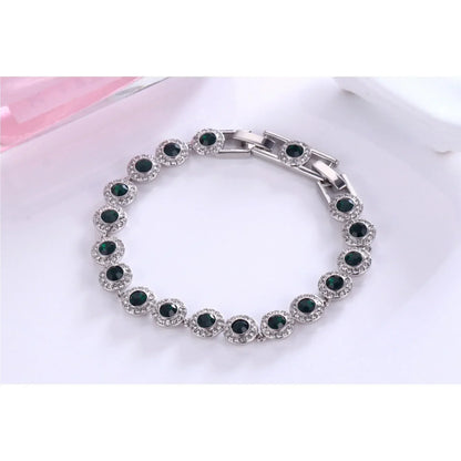 2025 New Original Round Water Drop Crystal High Jewelry Set Fashion Dazzling Women's Bracelet Earring Necklace Ring Wedding Gift