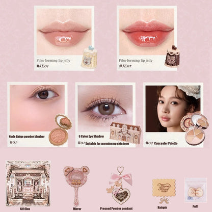 SWEETIE BEAR Makeup Box Gift Set All In One Perfume Shimmer Eye Shadow Palette Blush Lip Jelly Box 10 PCS