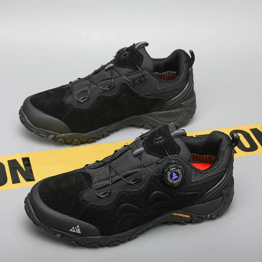 Leather Shoes for Men, Outdoor Hiking Shoes, Tourist Trekking Sneakers, Mountain Climbing Trail Jogging Shoes, Turnbuckle