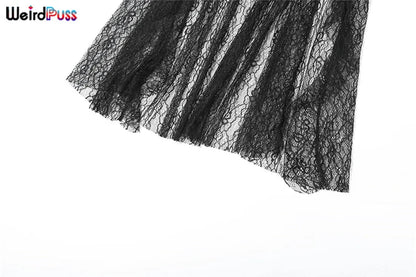 Backless Sexy Women Camisole Leopard Mesh Patchwork Ruffles Sexy Club Party Midnight Hot Girls Wild Coquette Maxi Top