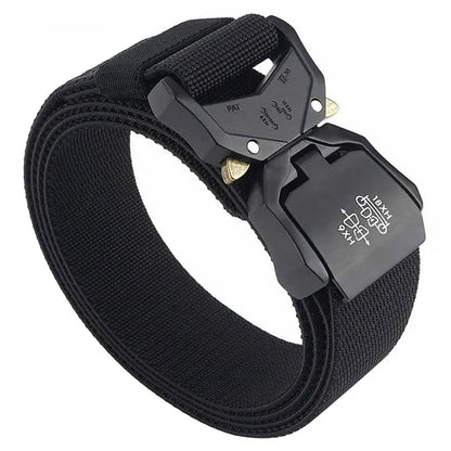 140cm Elastic Belt For Men Aluminum Alloy Quick Release Buckle Strong Nylon Tactical Belt Male Military Accessories