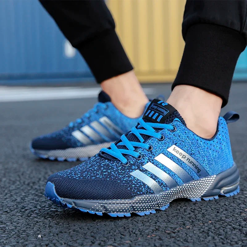 Men's and women's flying mesh surface spring summer breathable casual sports shoes flat vulcanized couple running big size48