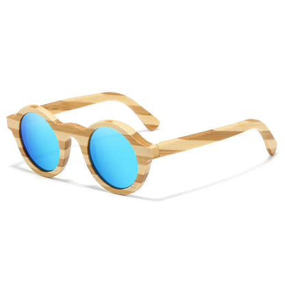 Natural Zebra Bamboo Wooden Aduit Sunglasses Handmade Polarized Glasses Mirror Coating Lenses Eyewear With Gift Box 8620C