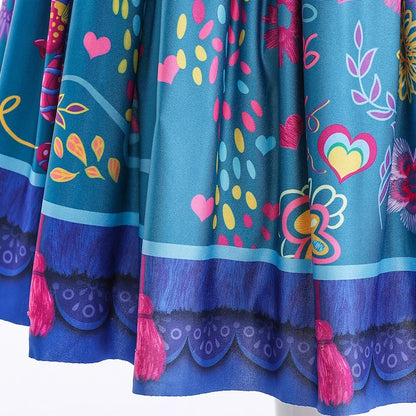 Children Princess Dress Kids Flower Madrigal Cosplay Costume Girls Mirabel Christmas Halloween Clothes Summer Outfit 2-10 Years