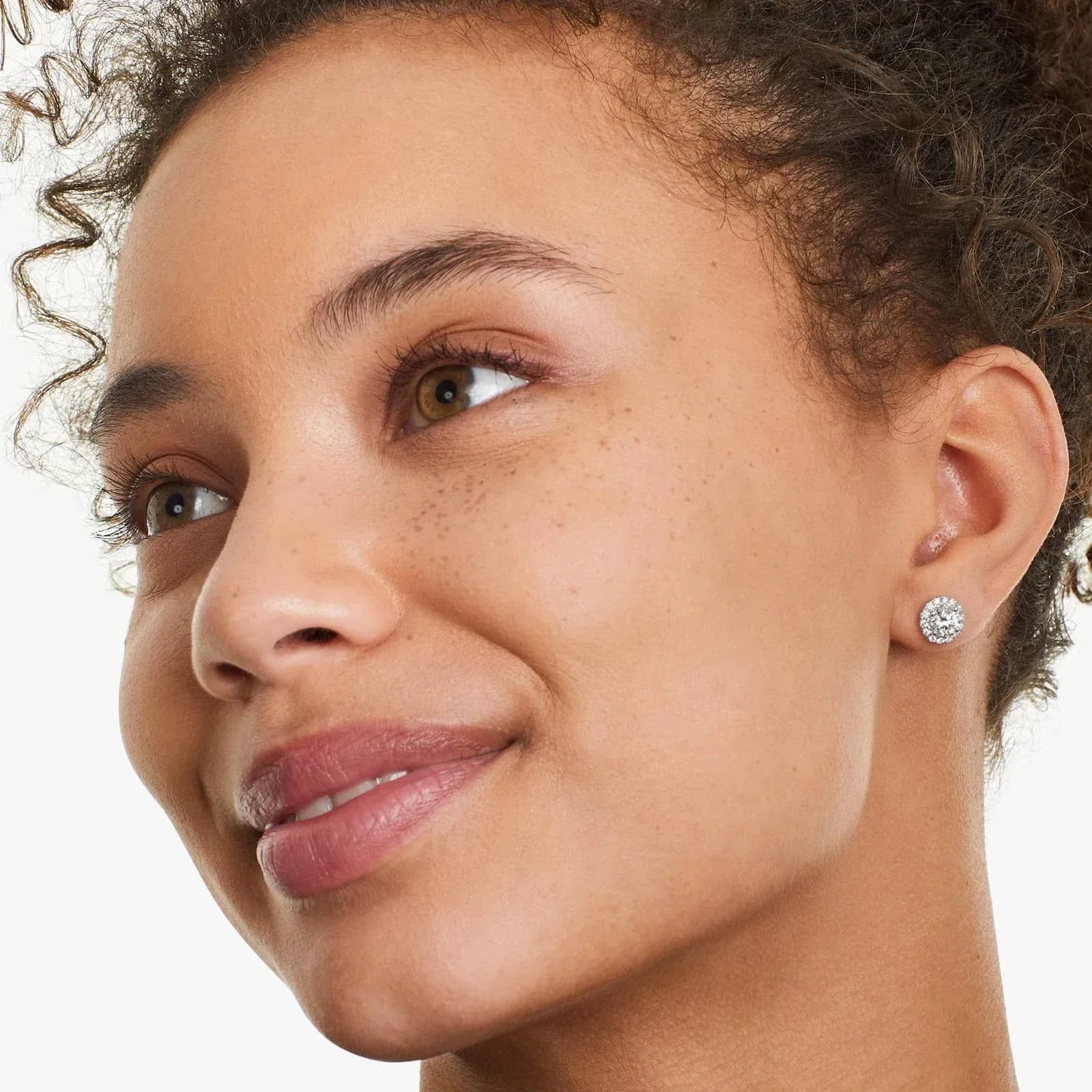 Gold Plated Halo CZ Stud Earrings 925 Sterling Silver Hypoallergenic Classic Elegant Heart Earrings Jewellry BSE894