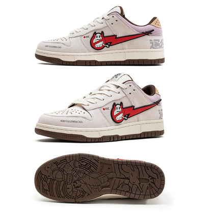 Fashion Men's Sports Shoes Retro Niche Design Punk Style Street Skateboard Shoes Sports Casual Shoes Plaid Men's Shoes